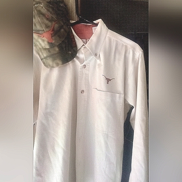 Texas Longhorns insignia Dress shirt made by Goal Line size men's small,16 1/2 - Picture 1 of 4